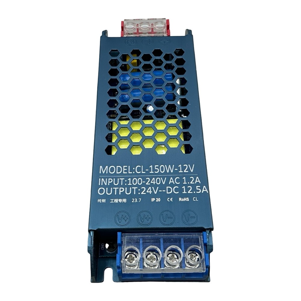 CL-150W-12V AC to DC Switching Power Supply 24V 12.5A LED Driver Blue IP20 - Picture 1 of 4